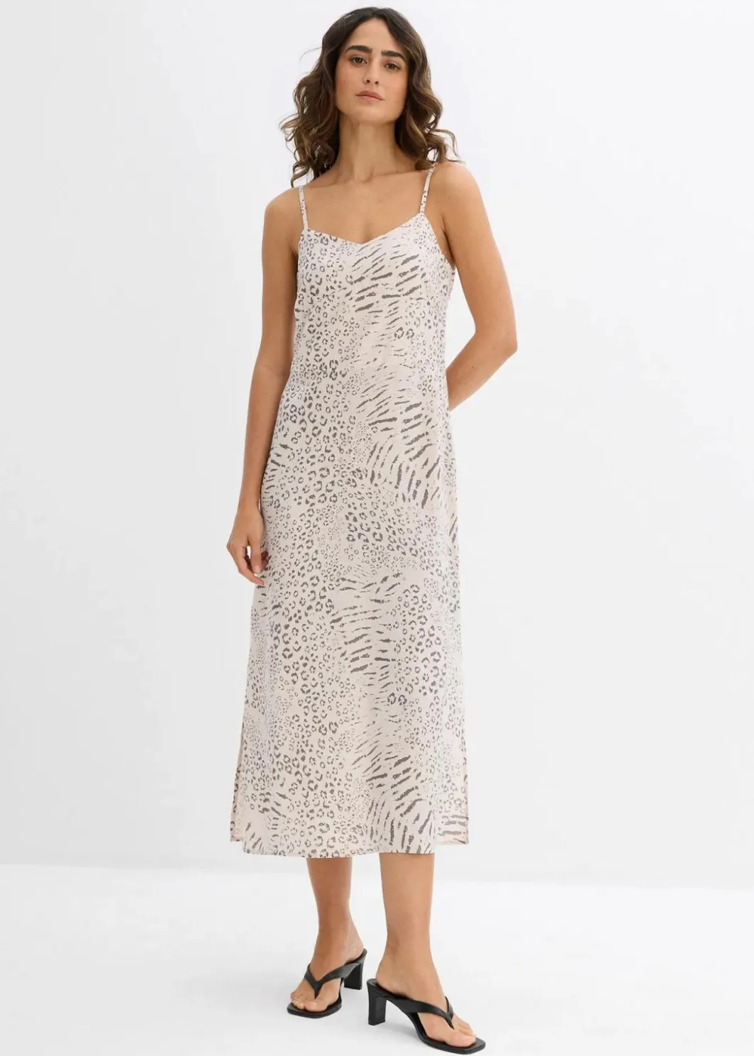 Damen bonprix Kleider|Nachhaltigere Materialien|Trägerkleid aus fließender Viskose