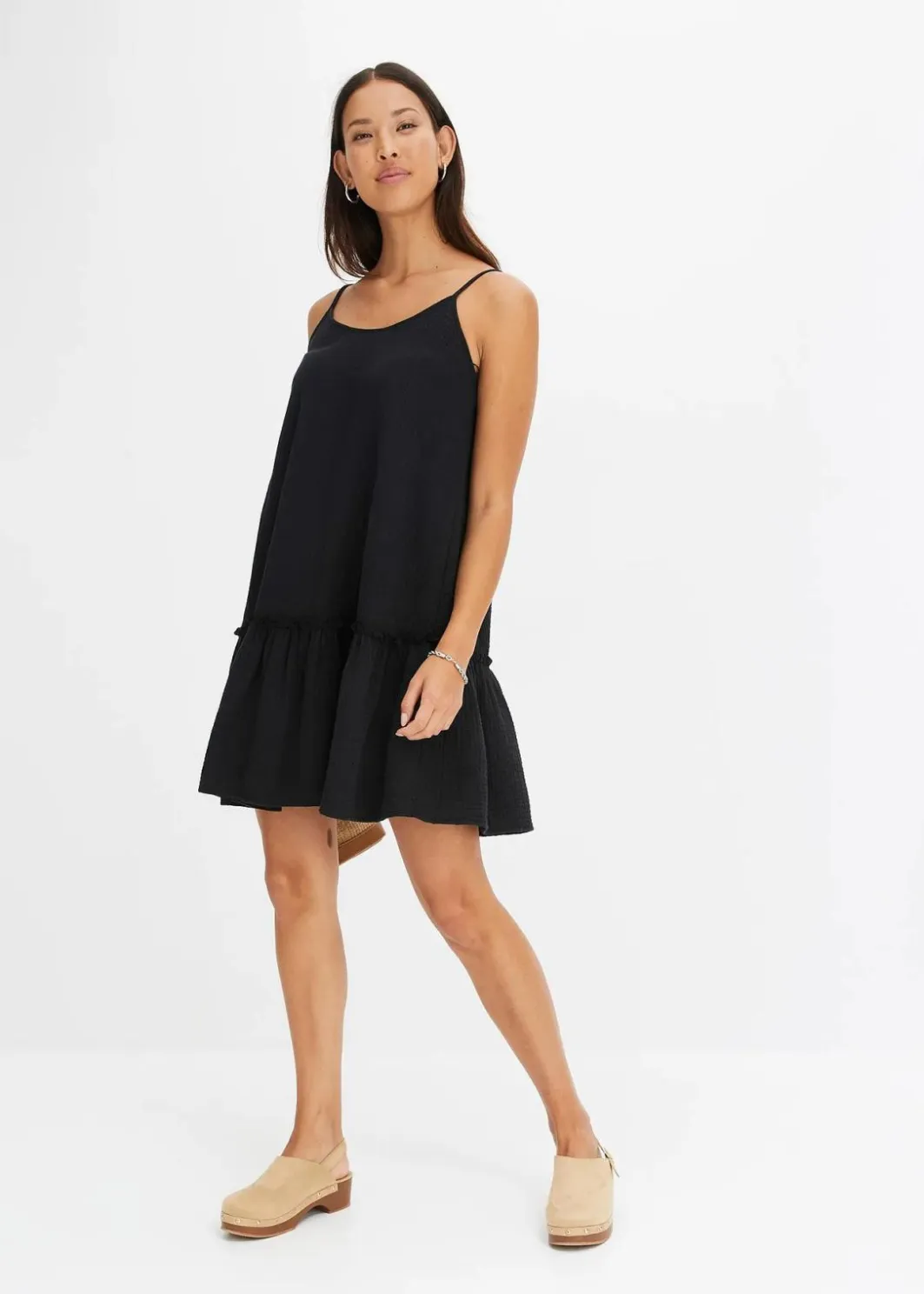 Outlet Trägerkleid aus Musselin Damen Kleider|Bekleidung·Pullover & Strickjacken