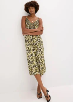 Damen bonprix Kleider|Nachhaltigere Materialien|Trägerkleid aus softem Viskose-Mix