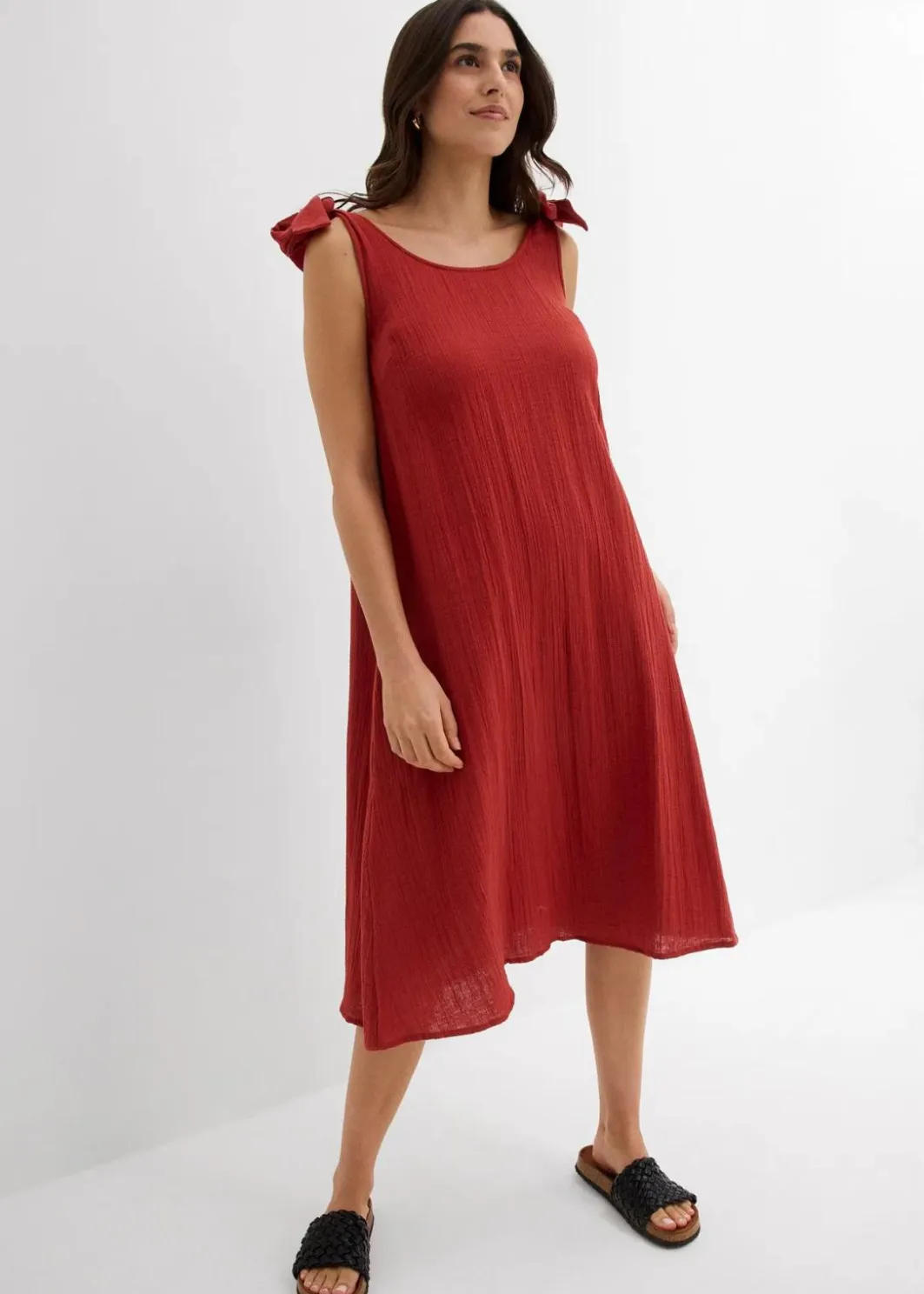 Damen bonprix Nachhaltigere Materialien|Kleider|Trägerkleid aus weichem Musselin