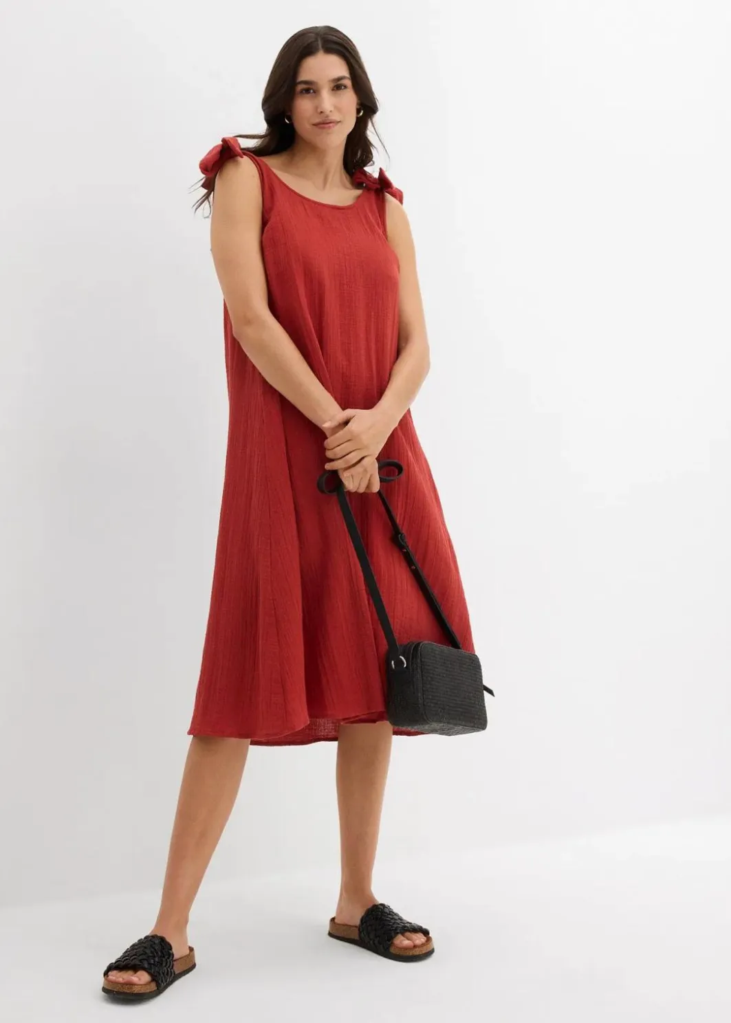Damen bonprix Nachhaltigere Materialien|Kleider|Trägerkleid aus weichem Musselin
