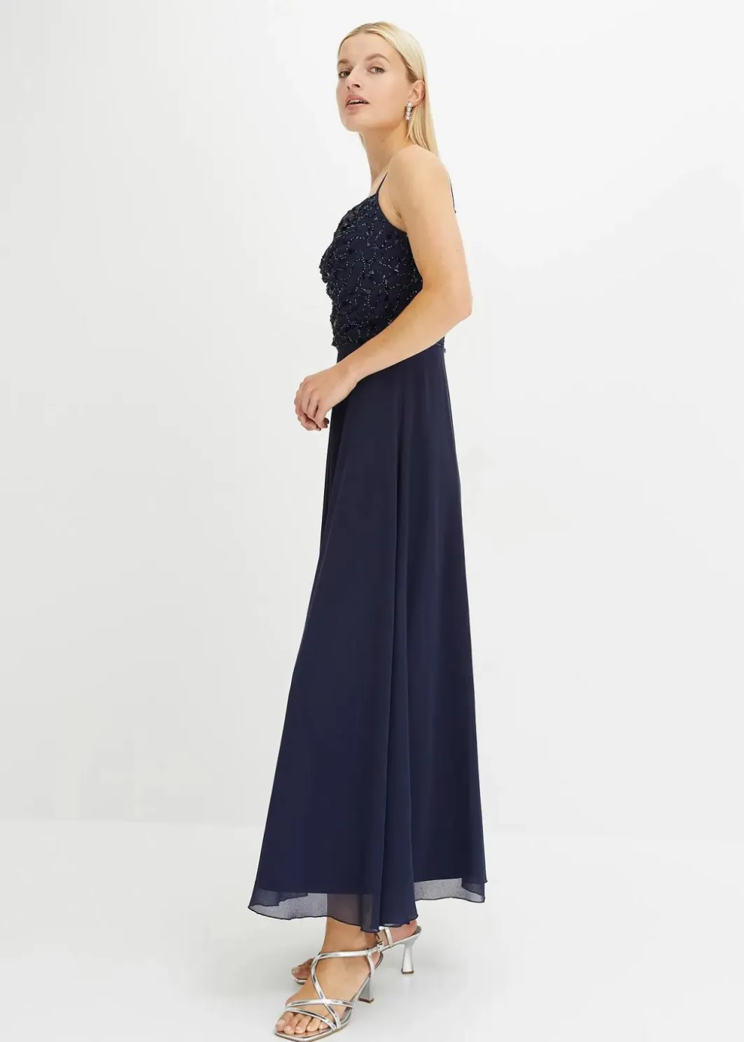 Damen bonprix Bekleidung·Pullover & Strickjacken|Festliche Mode|Trägerkleid mit Paillettenstickerei