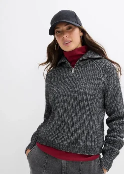 Damen bonprix Bekleidung·Jeans|Pullover & Strickjacken|Troyer aus weichem Woll-Mix