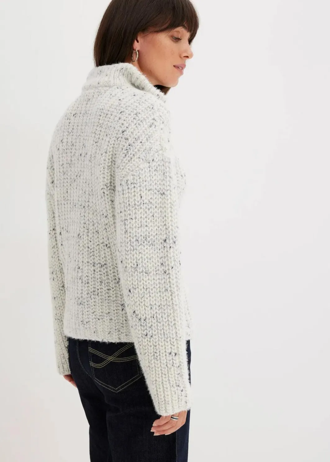 Damen bonprix Pullover & Strickjacken|Bekleidung·Jeans|Troyer mit überschnittener Schulter