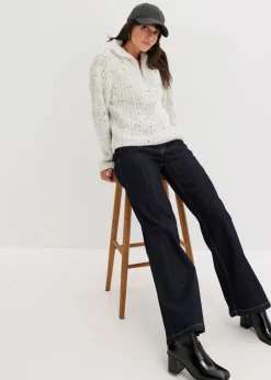 Damen bonprix Pullover & Strickjacken|Bekleidung·Jeans|Troyer mit überschnittener Schulter