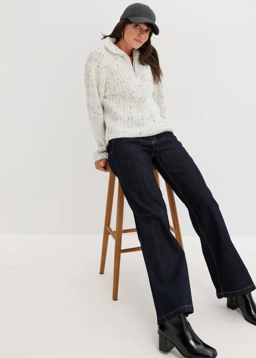 Damen bonprix Pullover & Strickjacken|Bekleidung·Jeans|Troyer mit überschnittener Schulter