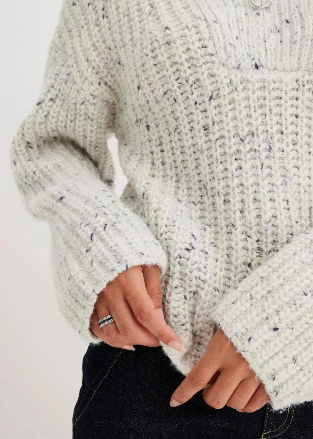 Damen bonprix Pullover & Strickjacken|Bekleidung·Jeans|Troyer mit überschnittener Schulter