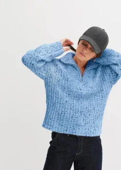 Damen bonprix Bekleidung·Jeans|Pullover & Strickjacken|Troyer mit überschnittener Schulter
