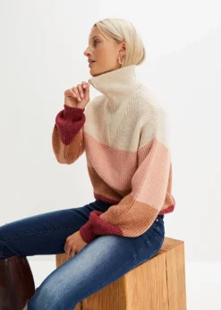 Damen bonprix Bekleidung·Jeans|Pullover & Strickjacken|Troyer Pullover