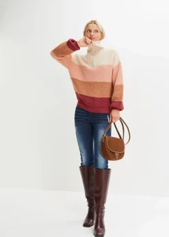 Damen bonprix Bekleidung·Jeans|Pullover & Strickjacken|Troyer Pullover