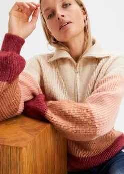 Damen bonprix Bekleidung·Jeans|Pullover & Strickjacken|Troyer Pullover
