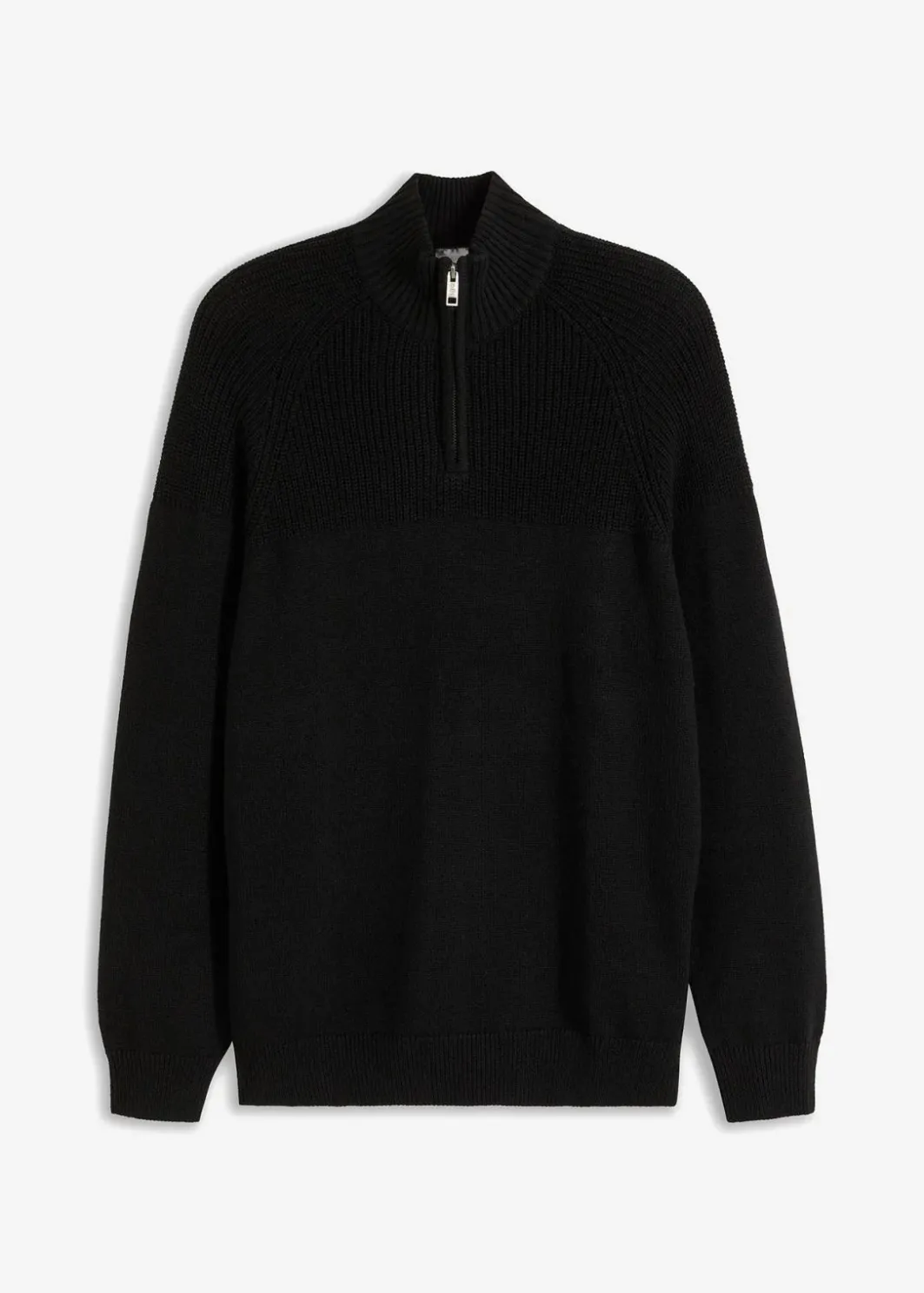 Herren bonprix Pullover & Strickjacken|Basics|Troyer Pullover aus weichem Baumwollmix