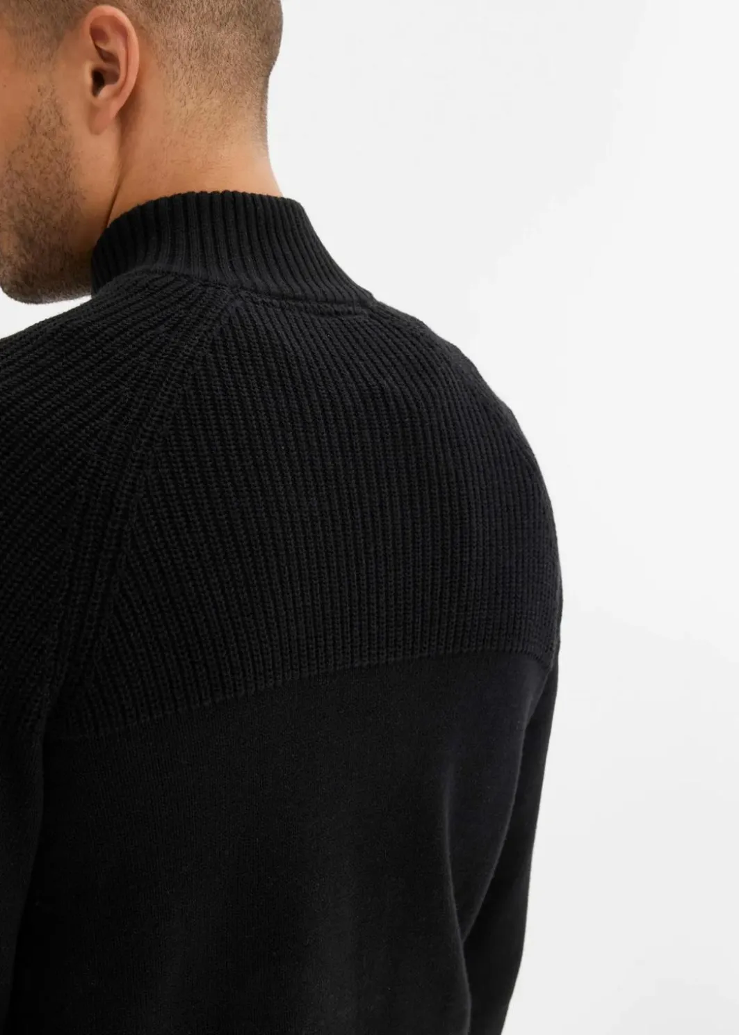 Herren bonprix Pullover & Strickjacken|Basics|Troyer Pullover aus weichem Baumwollmix