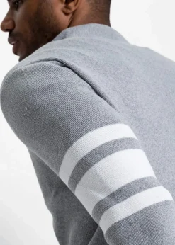 Herren bonprix Pullover & Strickjacken|Große Größen|Troyer Pullover mit recycelter Baumwolle