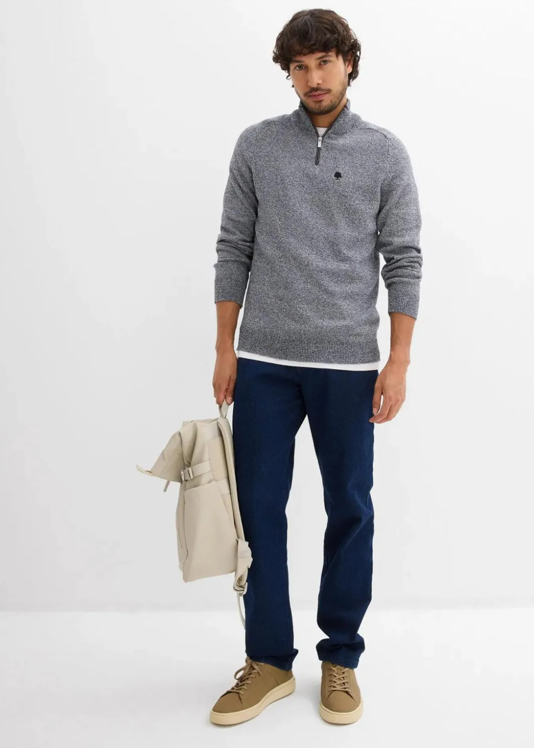 Sale Troyer Pullover mit recycelter Baumwolle Herren Große Größen|Pullover & Strickjacken