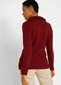 Damen bonprix Pullover & Strickjacken|Troyer Pullover mit Zopfmuster