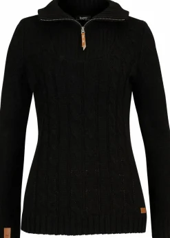 Damen bonprix Pullover & Strickjacken|Troyer Pullover mit Zopfmuster