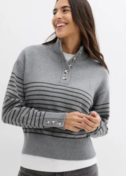 Damen bonprix Bekleidung·Jeans|Pullover & Strickjacken|Troyer-Pullover