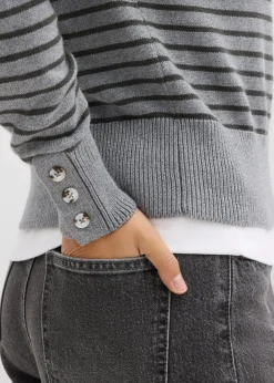Damen bonprix Bekleidung·Jeans|Pullover & Strickjacken|Troyer-Pullover