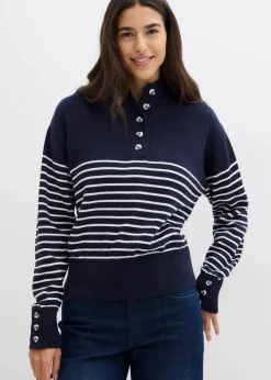 Damen bonprix Pullover & Strickjacken|Bekleidung·Jeans|Troyer-Pullover