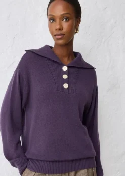 Hot Troyer-Pullover aus Merinowolle Damen Bekleidung·Jeans|Pullover & Strickjacken