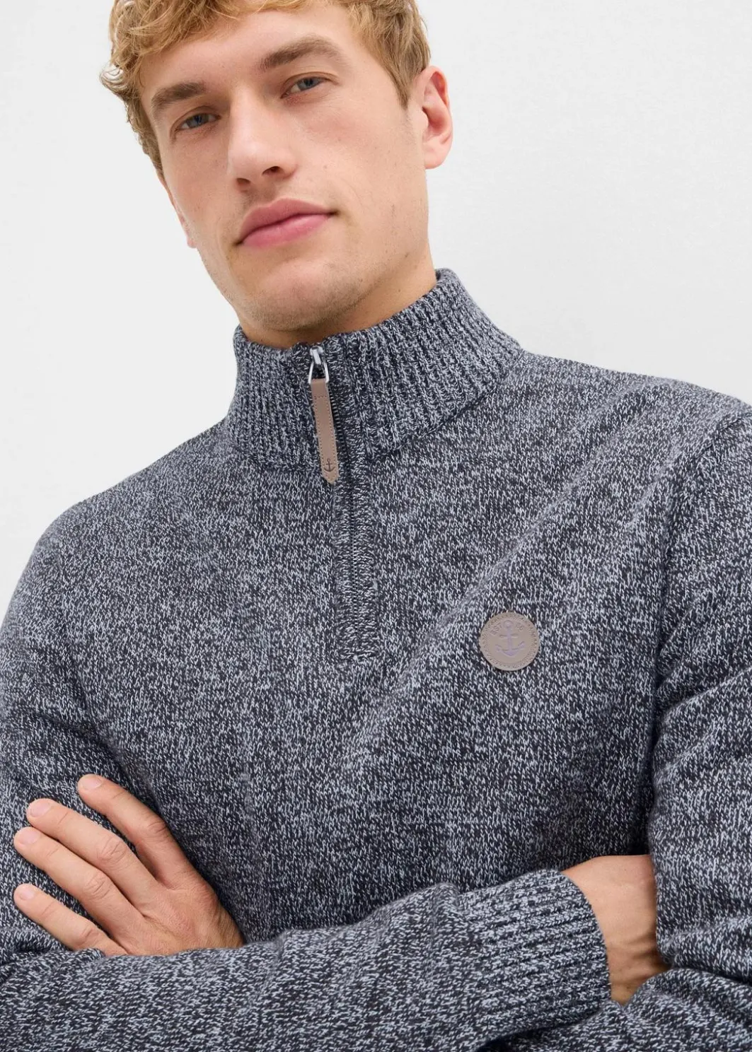 Outlet Troyer-Pullover mit reiner Baumwolle Herren Große Größen|Basics