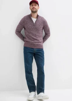 Herren bonprix Pullover & Strickjacken|Basics|Troyer-Pullover mit reiner Baumwolle
