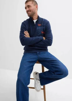 Herren bonprix Große Größen|Sweat|Troyer-Sweatshirt aus reiner Bio-Baumwolle