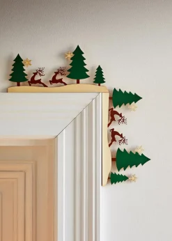 New Türrahmendeko mit Bäumen und Elchen Wohnaccessoires|Weihnachtsdeko & -Textilien·Dekoration