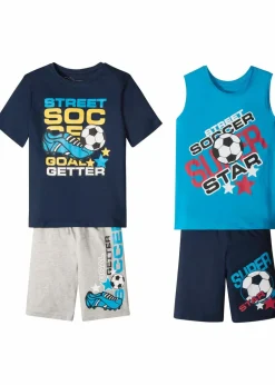 Kinder bonprix Jungen 9-16 Jahre·Shorts|Jungen 9-16 Jahre·Shirts|T-Shirt + Tanktop + Bermudas (4-tlg. Set)