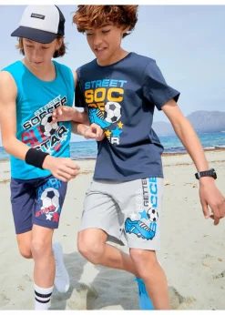 Kinder bonprix Jungen 9-16 Jahre·Shorts|Jungen 9-16 Jahre·Shirts|T-Shirt + Tanktop + Bermudas (4-tlg. Set)