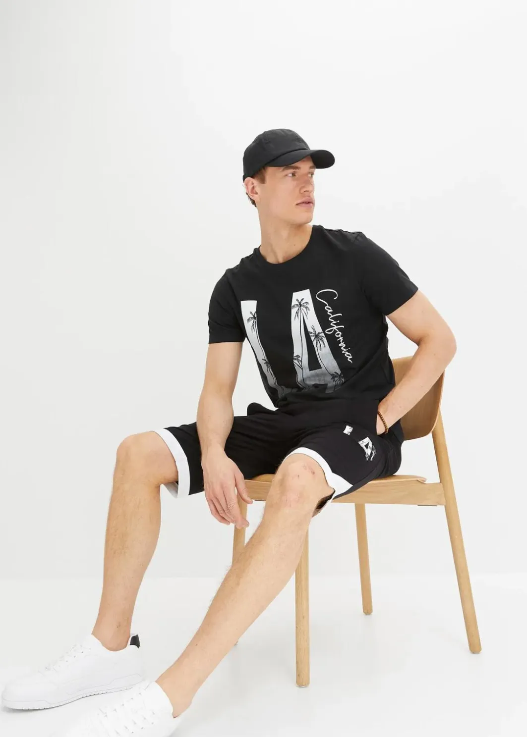 New T-Shirt aus reiner Bio-Baumwolle, Slim Fit Herren Große Größen|Shirts & Polos