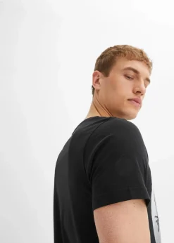 New T-Shirt aus reiner Bio-Baumwolle, Slim Fit Herren Große Größen|Shirts & Polos