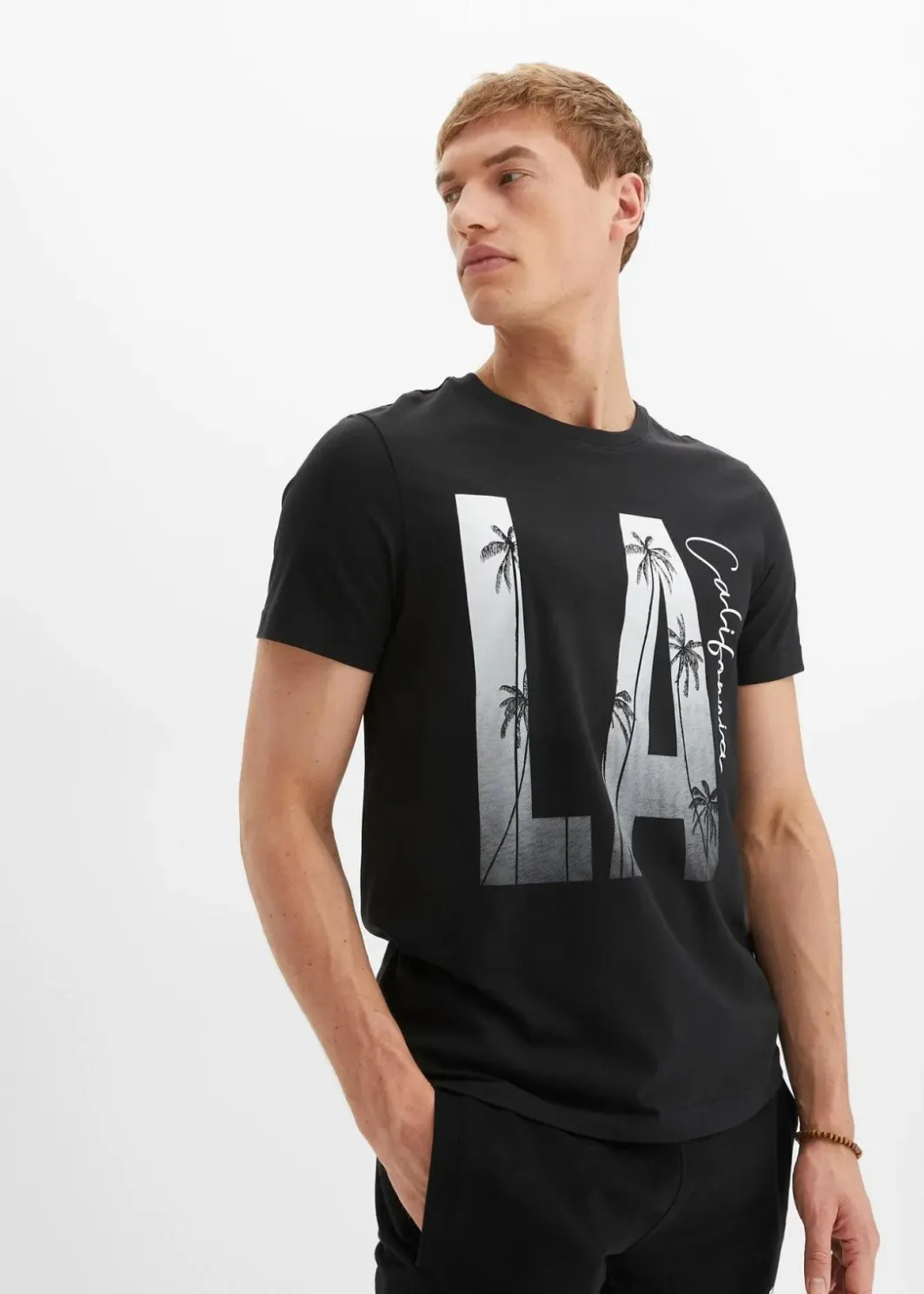 New T-Shirt aus reiner Bio-Baumwolle, Slim Fit Herren Große Größen|Shirts & Polos