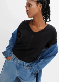Hot T-Shirt aus Baumwoll-Viskose-Mix Damen Shirts & Tops|Nachhaltigere Materialien