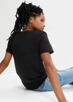Hot T-Shirt aus Baumwoll-Viskose-Mix Damen Shirts & Tops|Nachhaltigere Materialien
