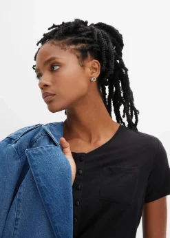 Hot T-Shirt aus Baumwoll-Viskose-Mix Damen Shirts & Tops|Nachhaltigere Materialien