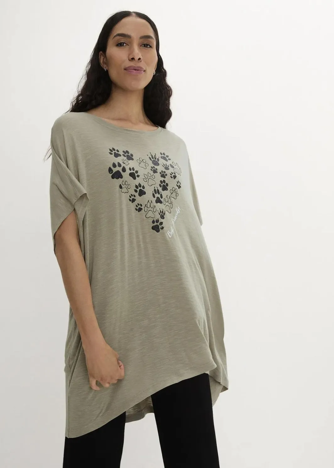 Damen bonprix Nachhaltigere Materialien|Shirts & Tops|T-Shirt aus fließender Viskose