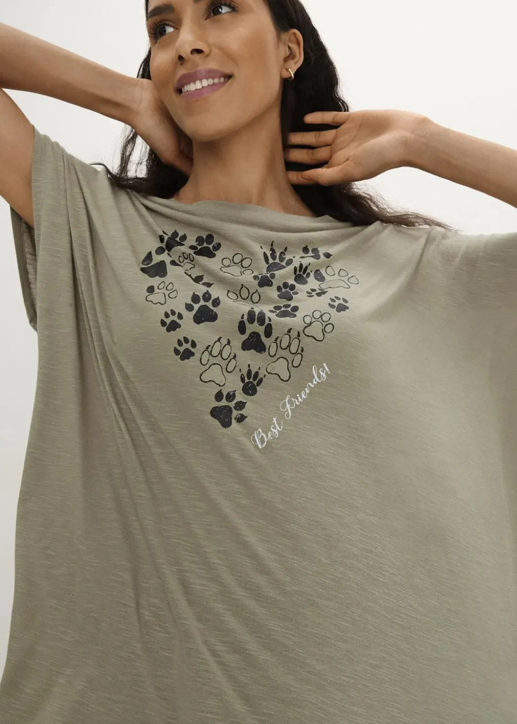 Damen bonprix Nachhaltigere Materialien|Shirts & Tops|T-Shirt aus fließender Viskose