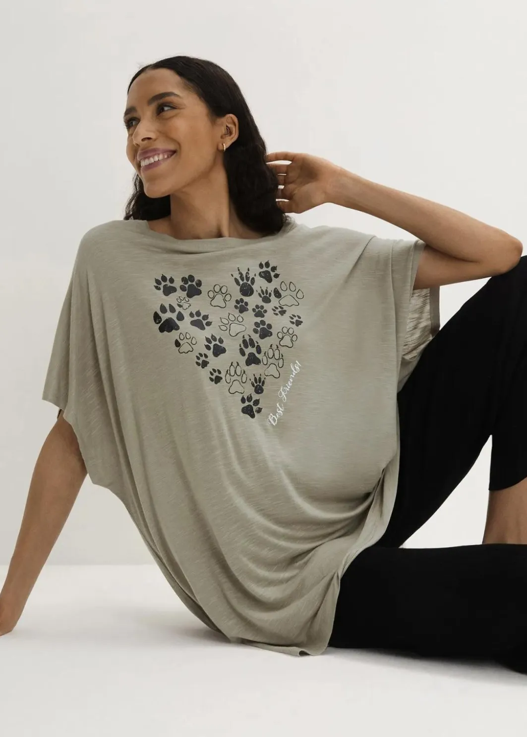 Damen bonprix Nachhaltigere Materialien|Shirts & Tops|T-Shirt aus fließender Viskose