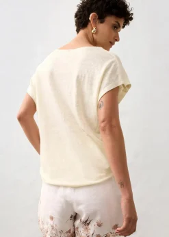 Damen bonprix Nachhaltigere Materialien|Shirts & Tops|T-Shirt aus reinem Leinen mit Spitze