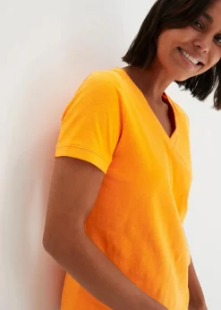 Damen bonprix Shirts & Tops|Basics|T-Shirt aus reiner Baumwolle