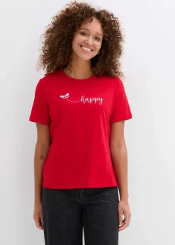 Clearance T-Shirt aus reiner Baumwolle Damen Shirts & Tops
