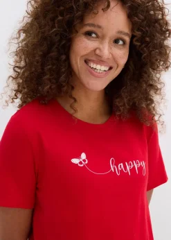 Clearance T-Shirt aus reiner Baumwolle Damen Shirts & Tops