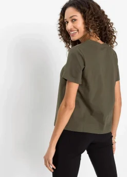 Outlet T-Shirt aus reiner Baumwolle Damen Shirts & Tops