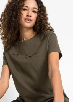 Outlet T-Shirt aus reiner Baumwolle Damen Shirts & Tops