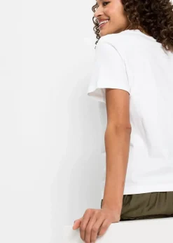 Discount T-Shirt aus reiner Baumwolle Damen Shirts & Tops
