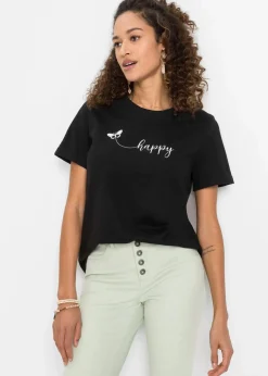 Online T-Shirt aus reiner Baumwolle Damen Shirts & Tops