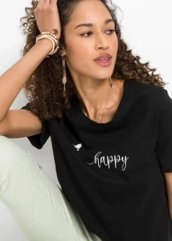 Online T-Shirt aus reiner Baumwolle Damen Shirts & Tops