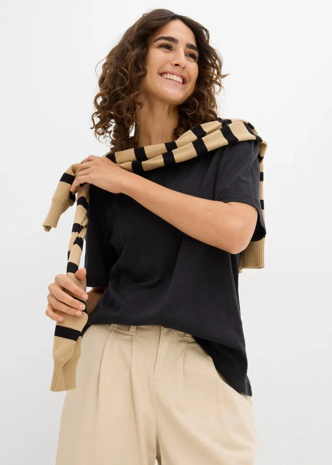 Damen bonprix Nachhaltigere Materialien|Shirts & Tops|T-Shirt aus reiner Baumwolle